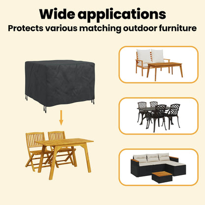 Furniture Cover Plain Black 113 x 113 x 73 cm 210D