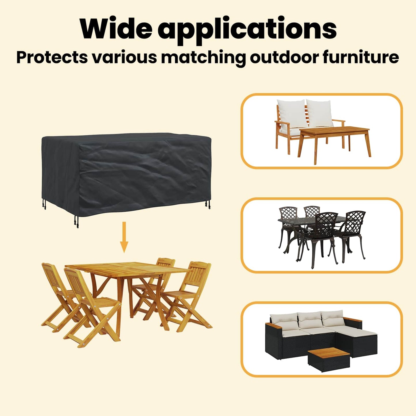 Furniture Cover Plain Black 172 x 113 x 73 cm 420D
