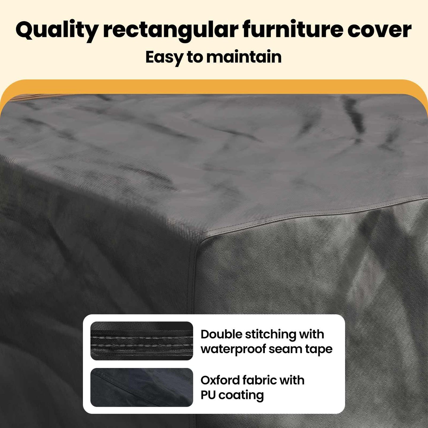 Furniture Cover Plain Black 180 x 140 x 90 cm 420D