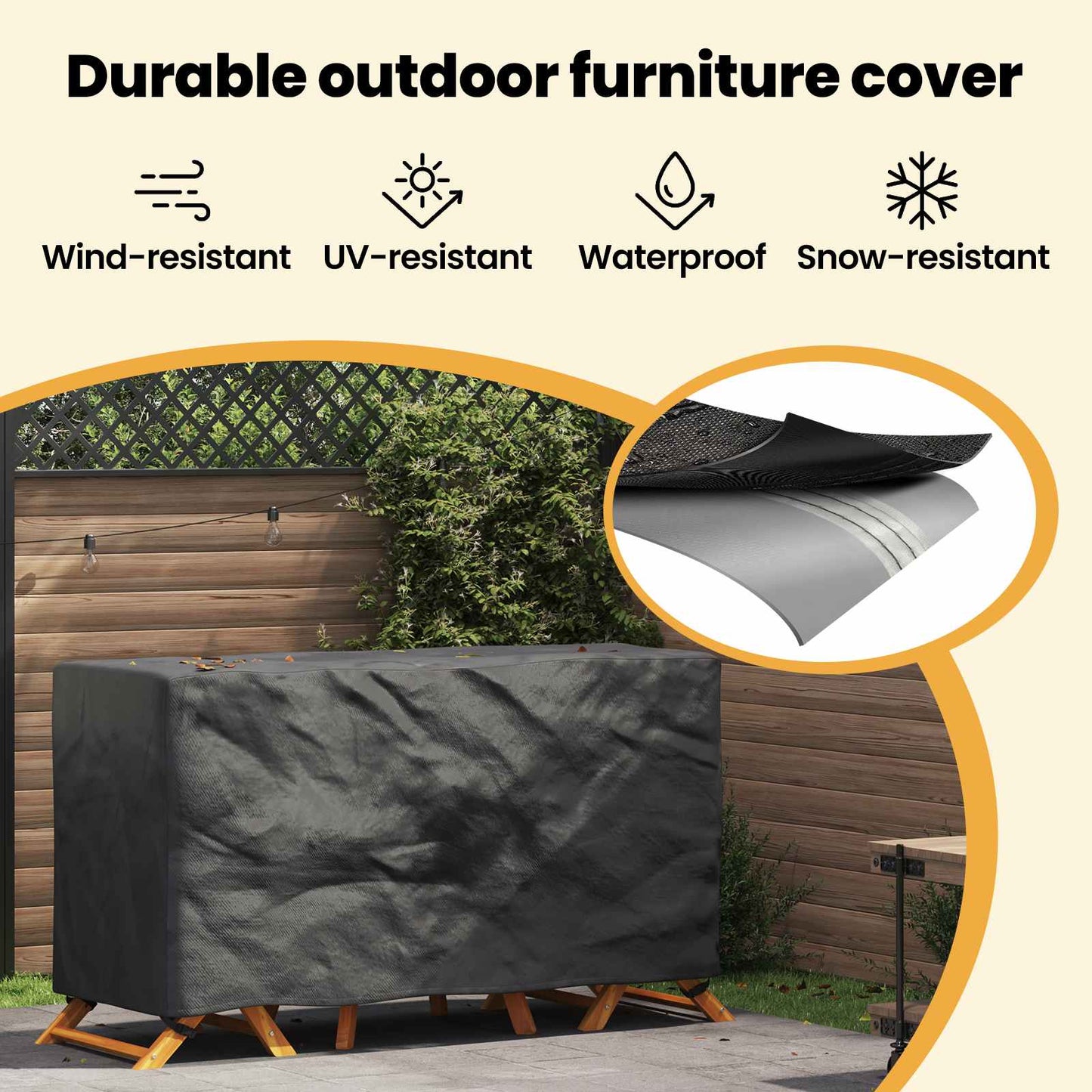 Furniture Cover Plain Black 180 x 70 x 90 cm 210D