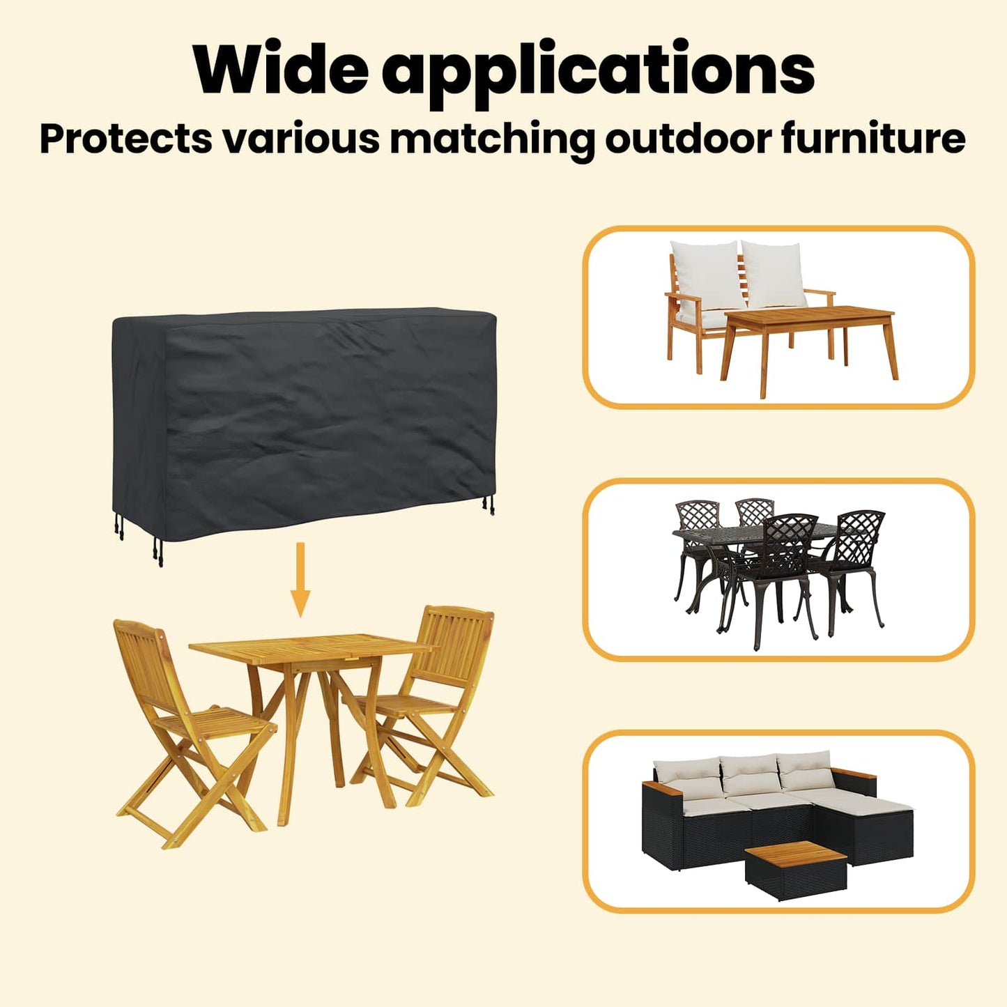 Furniture Cover Plain Black 180 x 70 x 90 cm 210D