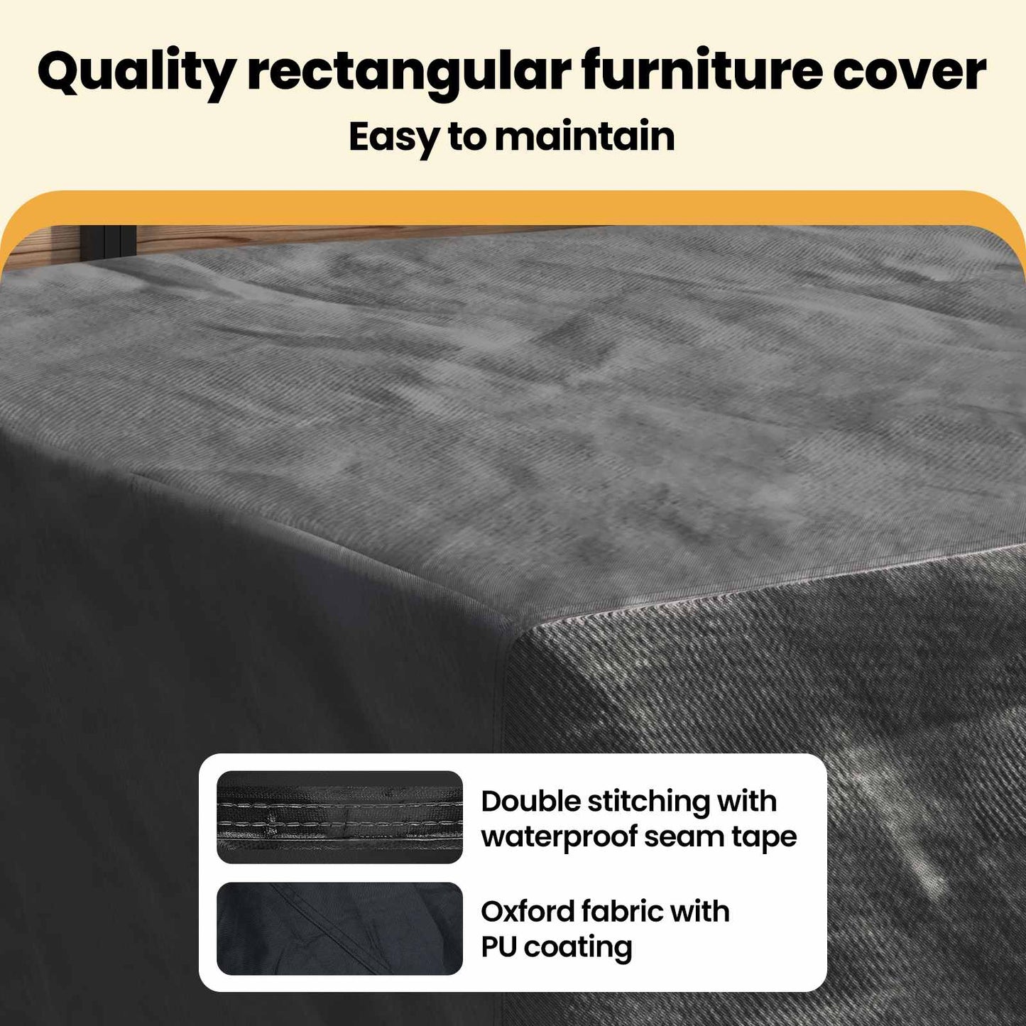 Furniture Cover Plain Black 240 x 160 x 100 cm 600D