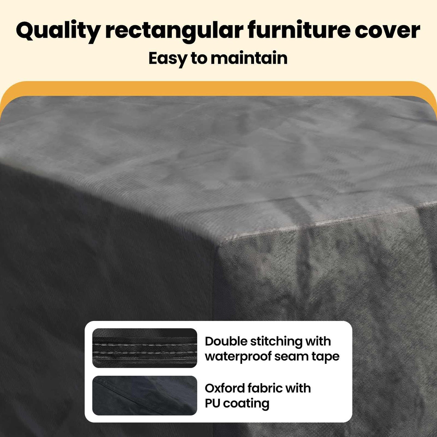 Furniture Cover Plain Black 280 x 204 x 106 cm 420D