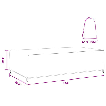 Furniture Cover Plain Black 315 x 180 x 74 cm 420D