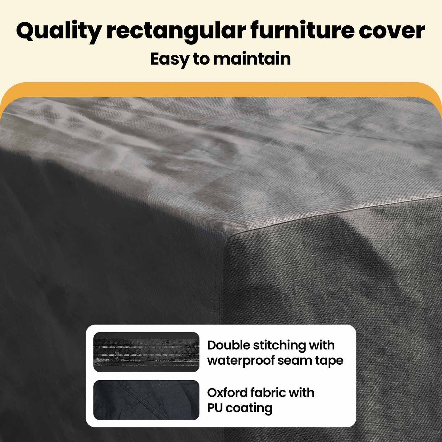 Furniture Cover Plain Black 315 x 180 x 74 cm 600D