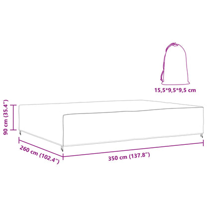 Furniture Cover Plain Black 350 x 260 x 90 cm 210D