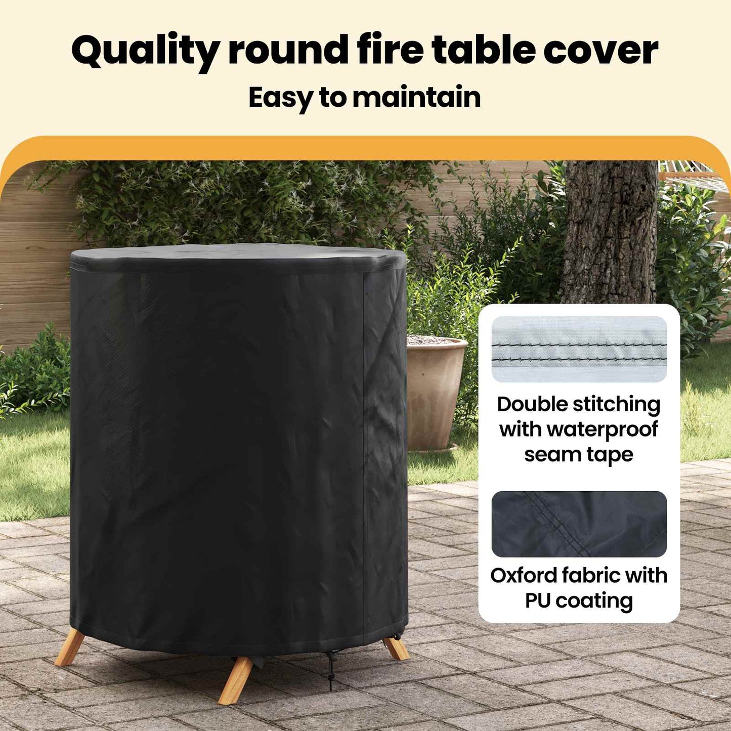 Table Cover Plain Black 62 x 62 x 70 cm Fabric