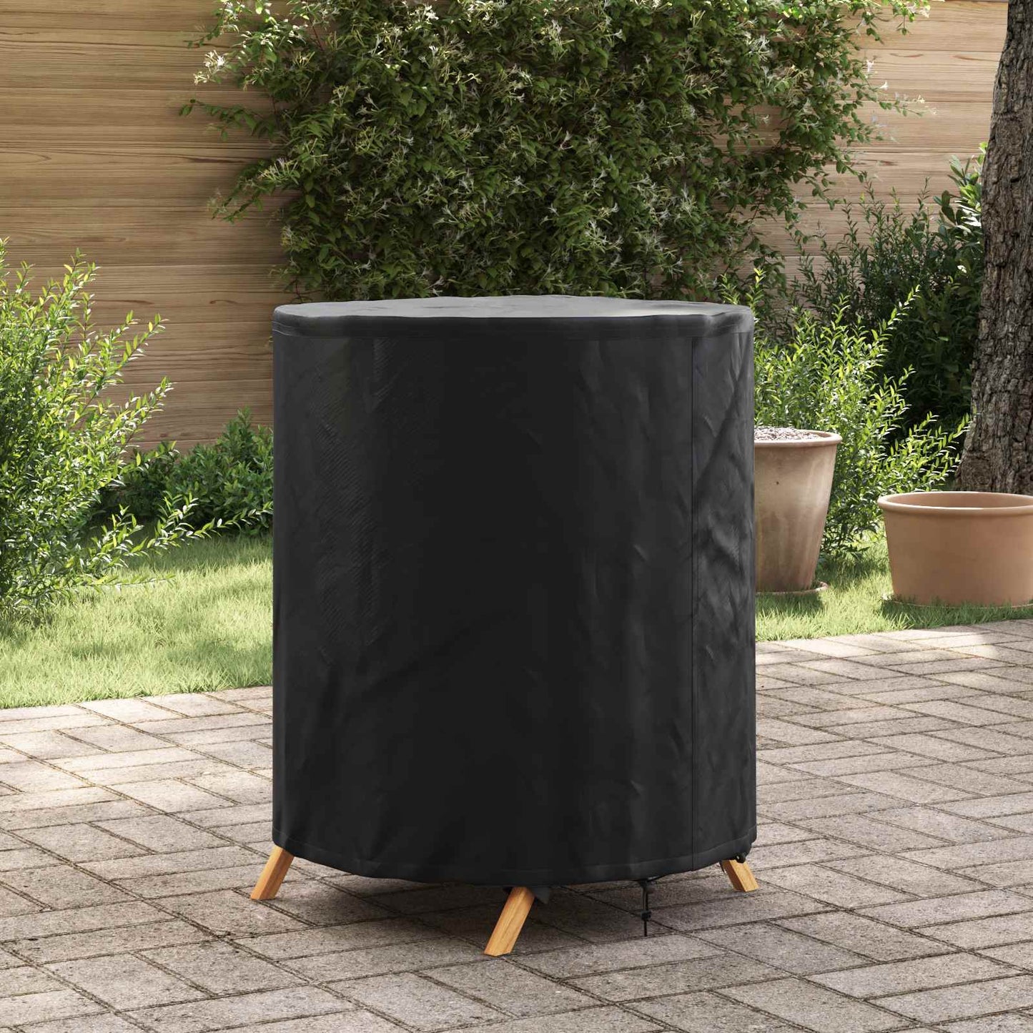 Table Cover Plain Black 62 x 62 x 70 cm Fabric