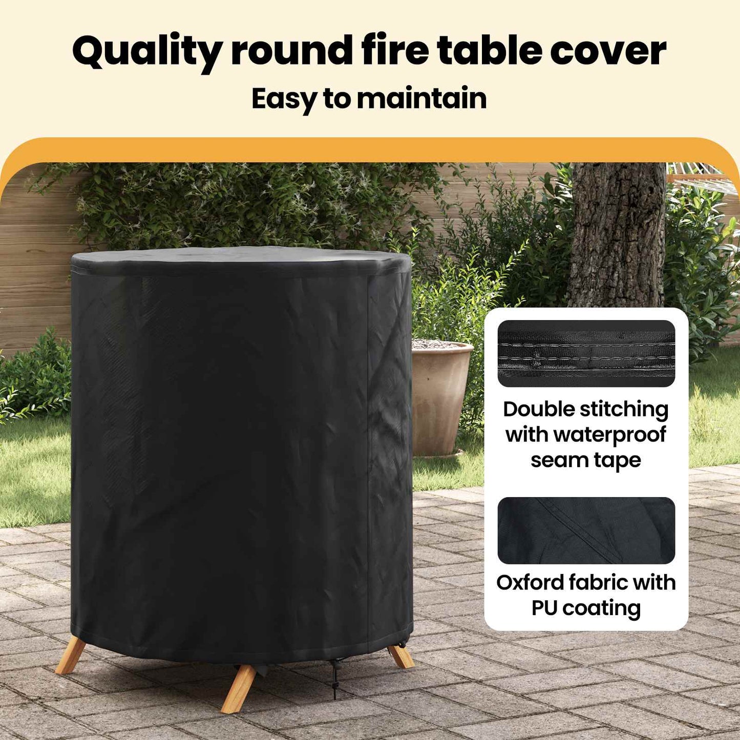 Table Cover Plain Black 62 x 62 x 70 cm Fabric