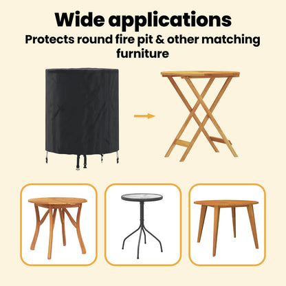 Table Cover Plain Black 62 x 62 x 70 cm Fabric