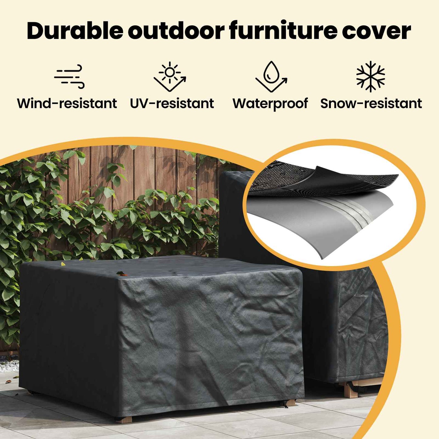 Furniture Cover Black 60 x 60 x 45 cm 210D Oxford Fabric