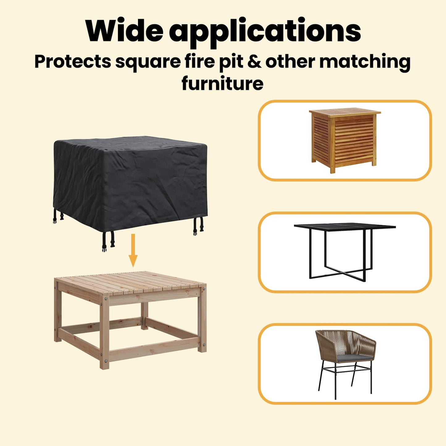 Furniture Cover Black 60 x 60 x 45 cm 210D Oxford Fabric