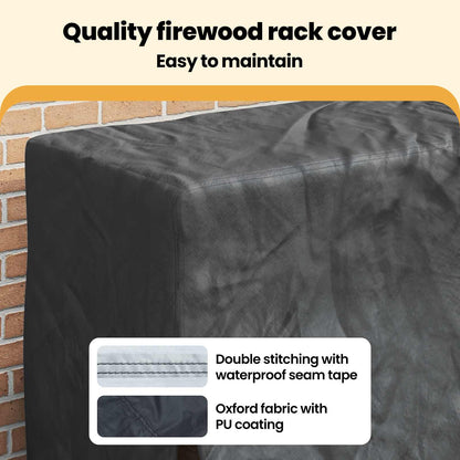 Firewood Rack Cover Black 61 x 122 x 106 cm 210D Oxford Fabric