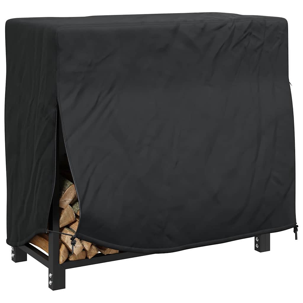 Firewood Rack Cover Black 61 x 122 x 106 cm 210D Oxford Fabric