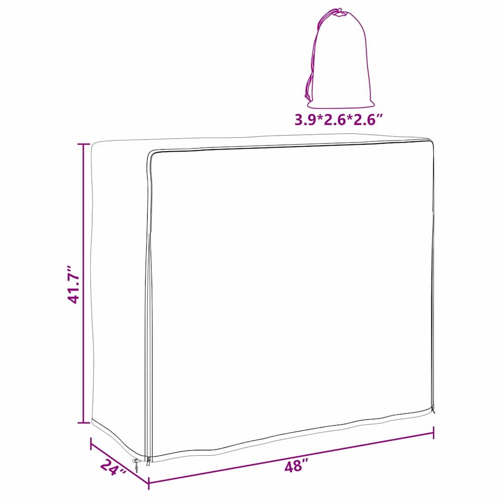 Firewood Rack Cover Black 61 x 122 x 106 cm 210D Oxford Fabric