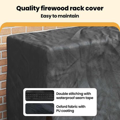 Firewood Rack Cover Black 61 x 122 x 106 cm 420D Oxford fabric