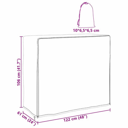 Firewood Rack Cover Black 61 x 122 x 106 cm 420D Oxford fabric