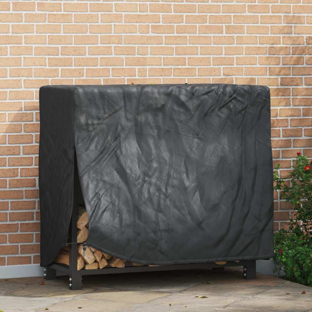 Firewood Rack Cover Black 61 x 122 x 106 cm 600D Oxford Fabric