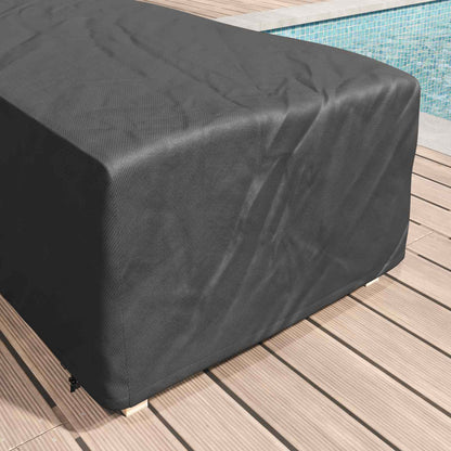 Loungers Cover Plain Black 74 x 210 x 40 cm Fabric