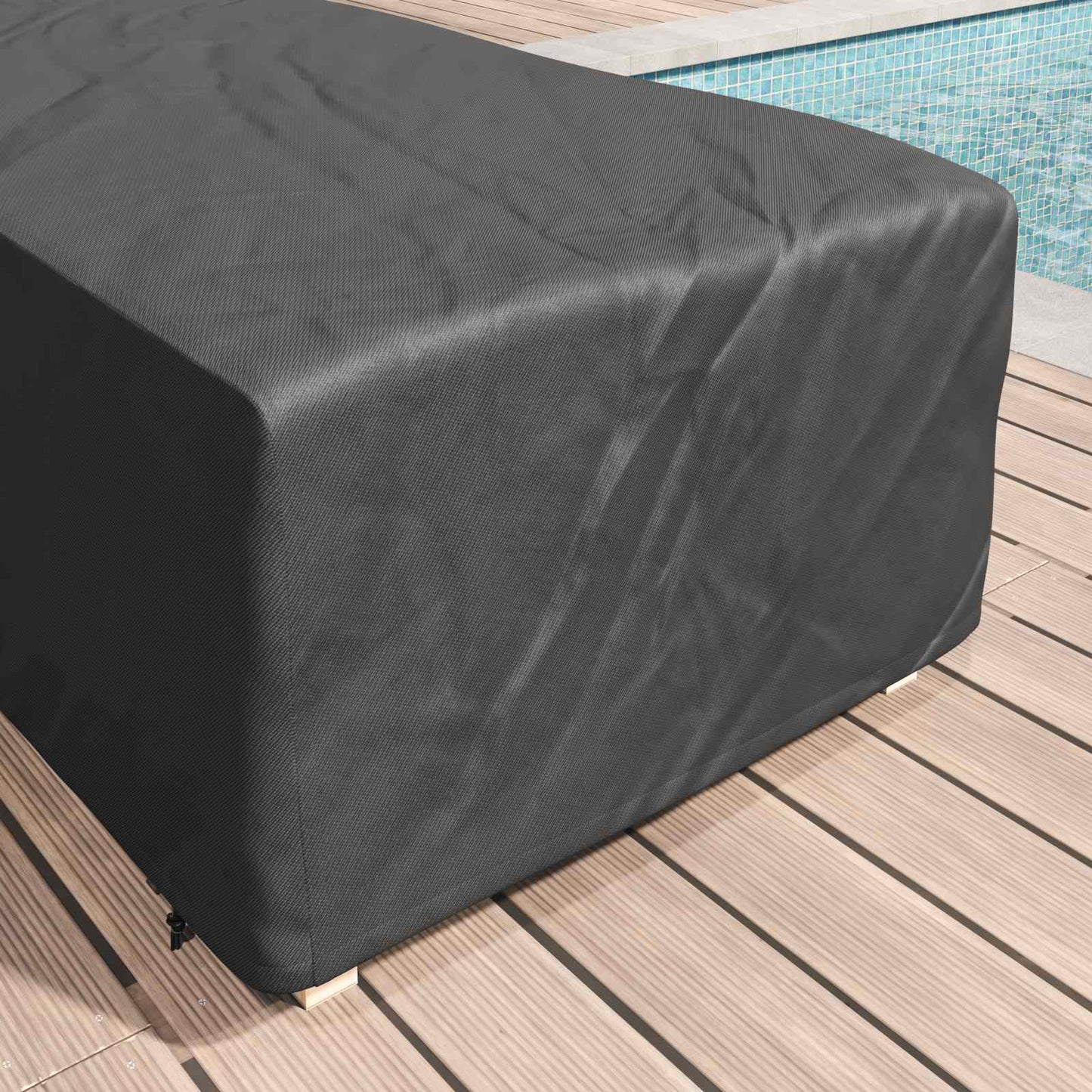 Loungers Cover Plain Black 74 x 210 x 40 cm Fabric