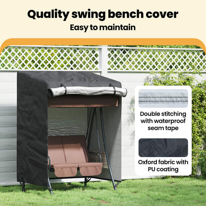 Outdoor Swing Cover Black 120 x 90 x 155 cm 210D Oxford Fbric