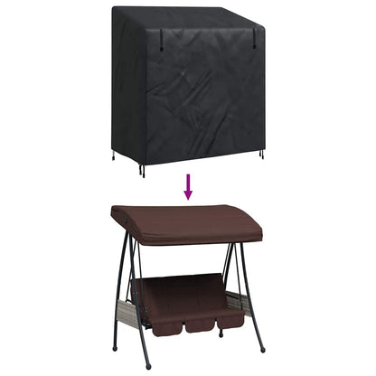 Outdoor Swing Cover Black 135 x 100 x 165 cm 420D Oxford Fbric