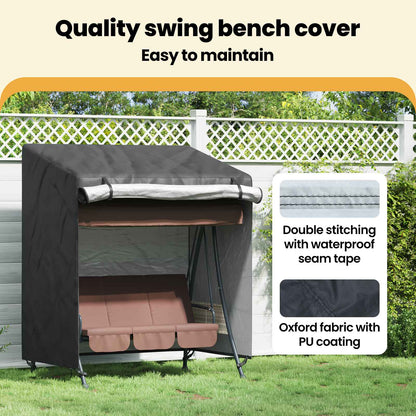Outdoor Swing Cover Black 155 x 95 x 165 cm 210D Oxford Fbric