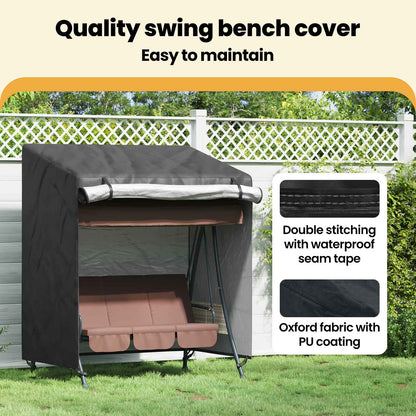 Outdoor Swing Cover Black 155 x 95 x 165 cm 420D Oxford Fbric