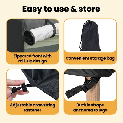 Outdoor Swing Cover Black 175 x 125 x 180 cm 210D Oxford Fabric