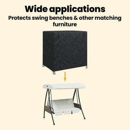 Outdoor Swing Cover Black 175 x 125 x 180 cm 210D Oxford Fabric
