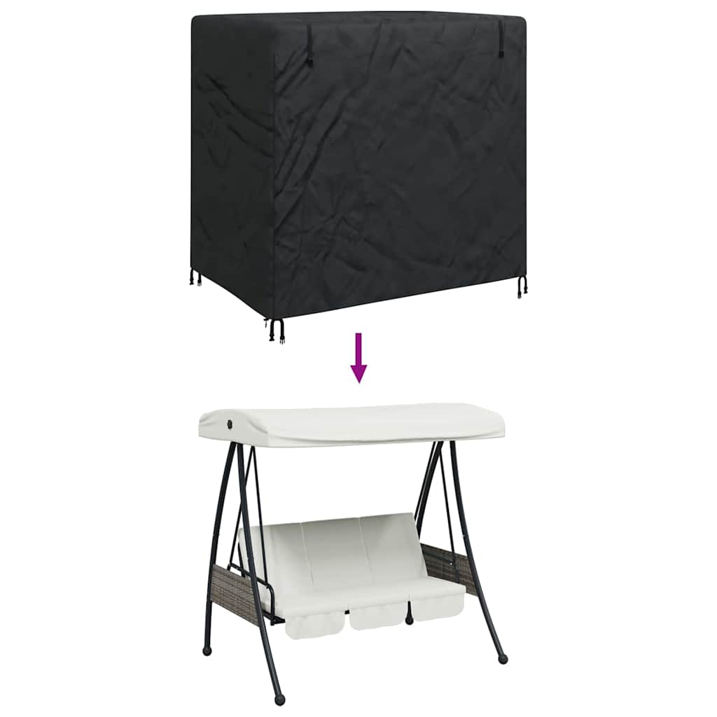 Outdoor Swing Cover Black 175 x 125 x 180 cm 420D Oxford fabric