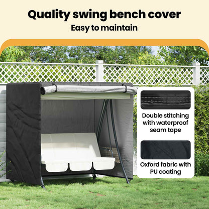 Outdoor Swing Cover Black 175 x 125 x 180 cm 600D Oxford Fabric