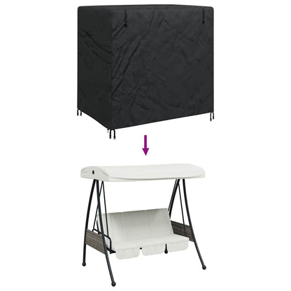 Outdoor Swing Cover Black 175 x 125 x 180 cm 600D Oxford Fabric