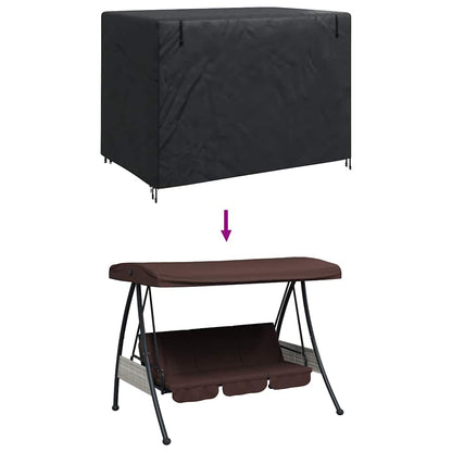 Outdoor Swing Cover Black 220 x 125 x 170 cm 420D Oxford Fbric