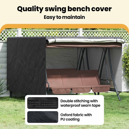 Outdoor Swing Cover Black 250 x 250 x 160 cm 420D Oxford Fbric