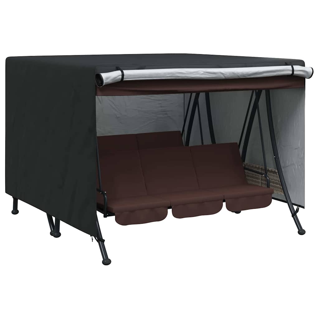 Outdoor Swing Cover Black 250 x 250 x 160 cm 420D Oxford Fbric