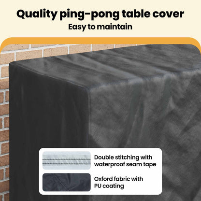 Pingpong Table Cover Plain Black 165 x 70 x 185 cm Fabric
