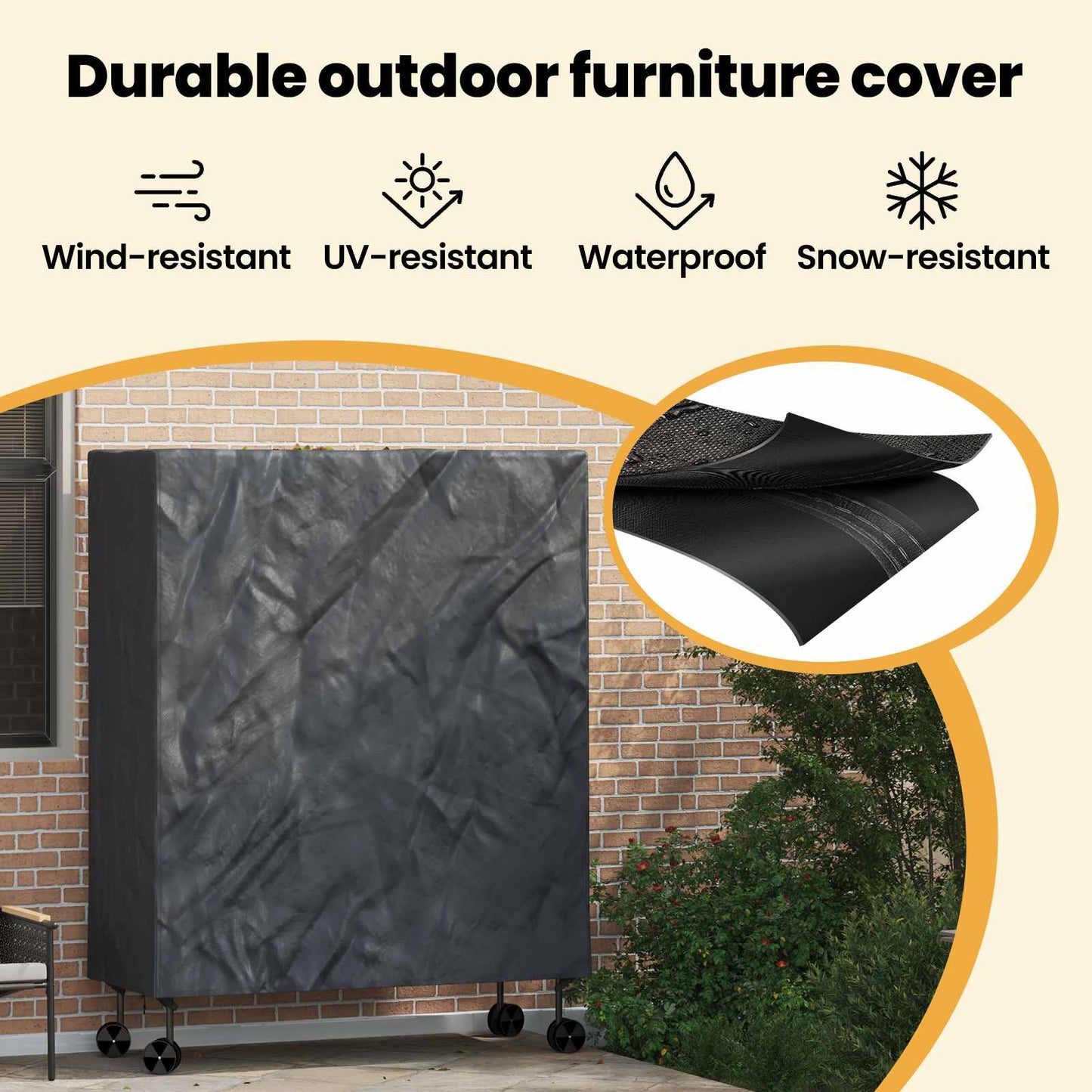 Pingpong Table Cover Plain Black 165 x 70 x 185 cm Fabric