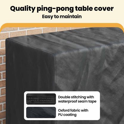 Pingpong Table Cover Plain Black 165 x 70 x 185 cm Fabric