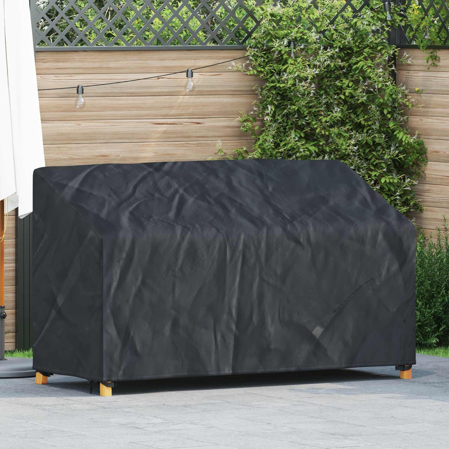 Garden Bench Cover Black 165 x 70 x 65 / 94 cm 210D Oxford Fbric