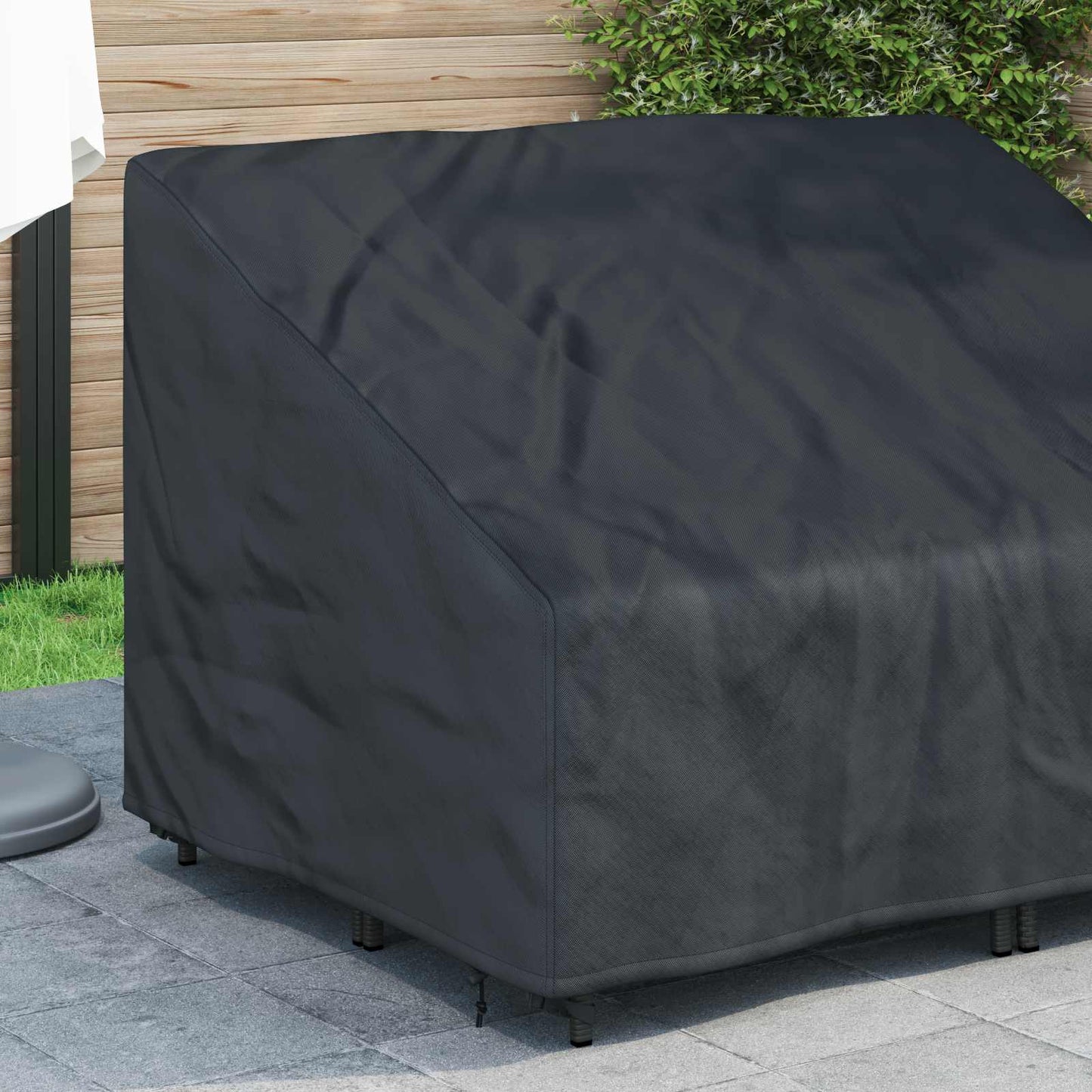Garden Bench Cover Black 130 x 95 x 40 / 80 cm 420D Oxford Fbric