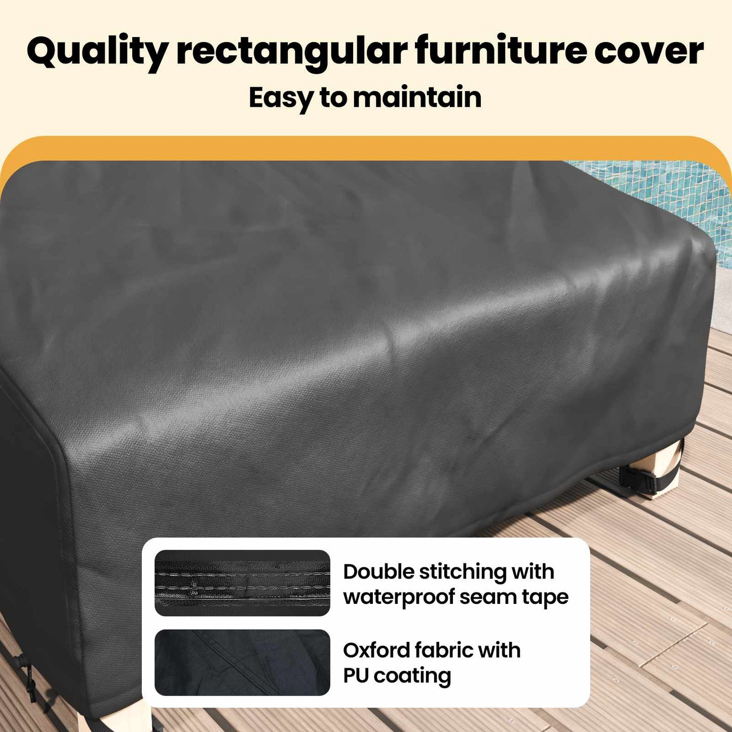 Outdoor Furniture Cover 195 x 76 x 82 cm 600D Oxford Fabric