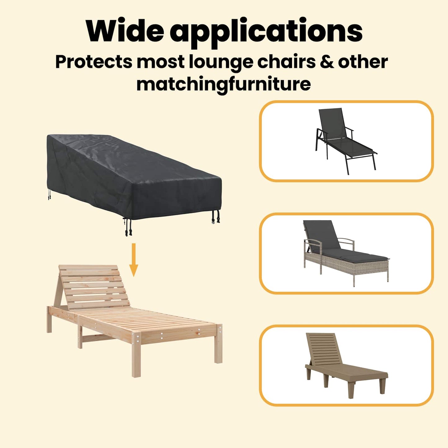 Outdoor Furniture Cover 195 x 76 x 82 cm 600D Oxford Fabric