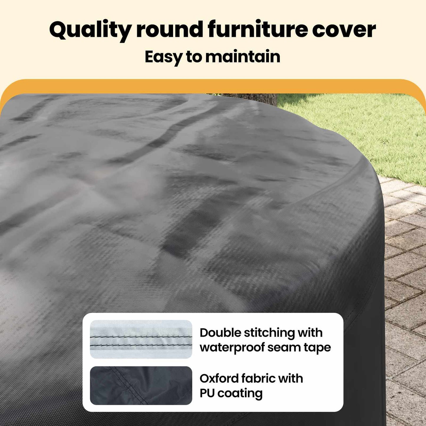 Furniture Cover Black 102 x 102 x 71 cm 210D Oxford Fbric