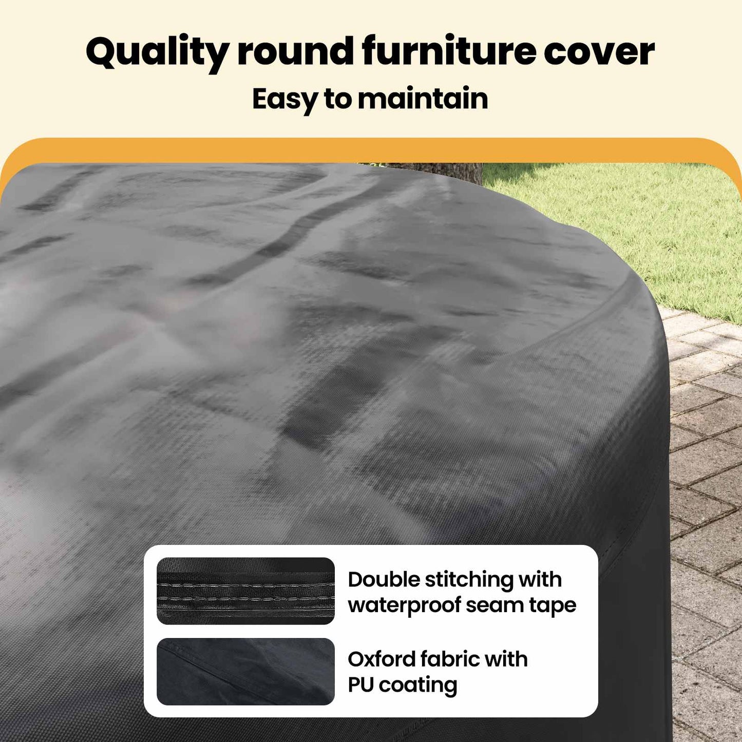 Furniture Cover Black 102 x 102 x 71 cm 420D Oxford Fabric