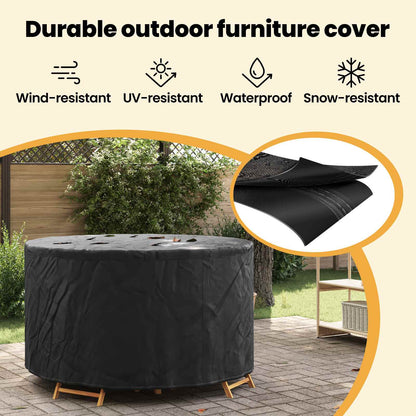 Furniture Cover Black 157 x 157 x 71 cm 420D Oxford Fbric