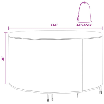 Furniture Cover Black 157 x 157 x 71 cm 420D Oxford Fbric