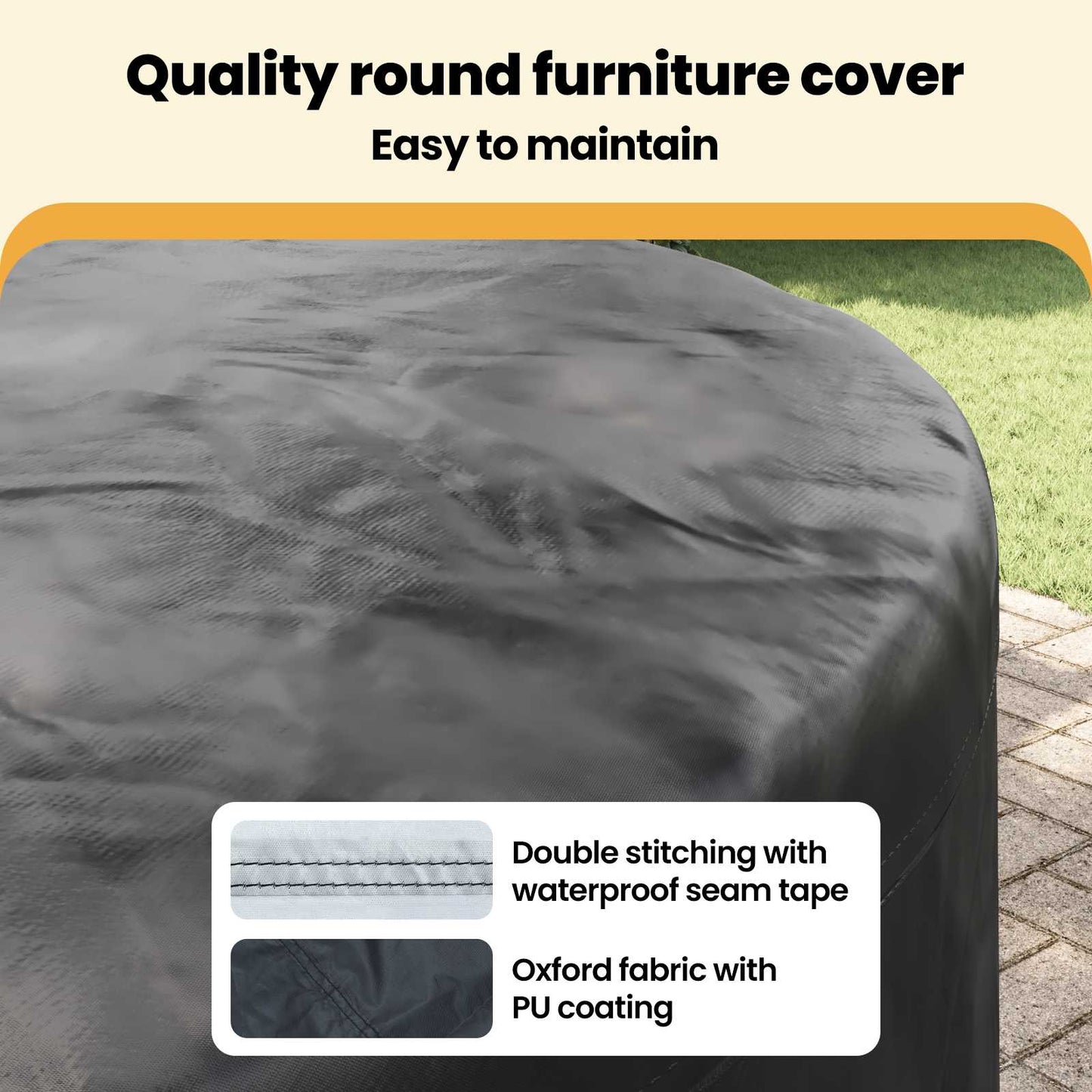 Furniture Cover Black 157 x 157 x 85 cm 210D Oxford Fbric