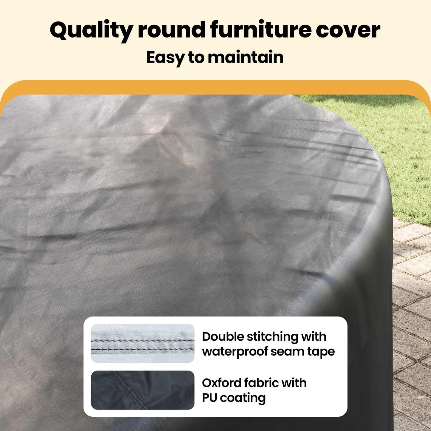 Furniture Cover Black 182 x 182 x 71 cm 210D Oxford Fbric