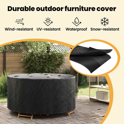 Furniture Cover Black 182 x 182 x 85 cm 420D Oxford Fbric